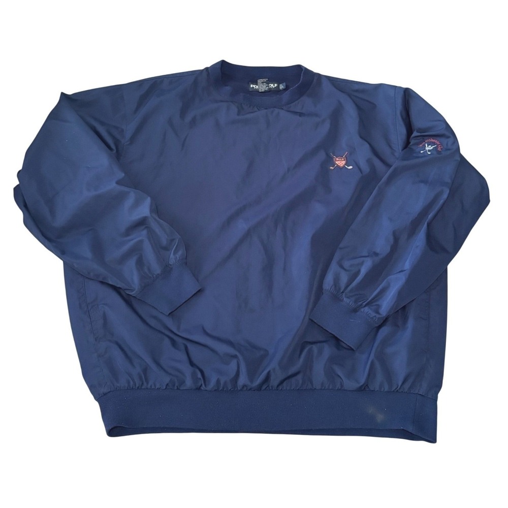 Polo Golf Ralph Lauren Windshirt Pullover Jacket Blue L Tam O'Shanter Club